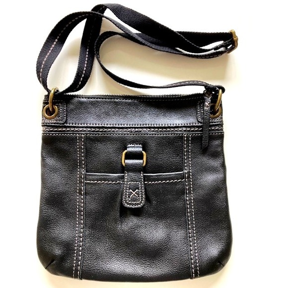 The Sak Handbags - The Sak Black Leather Crossbody Adjustable Handbag